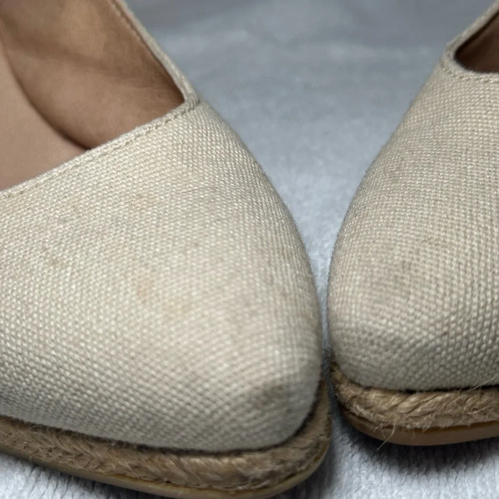VISCATA Barcelona Palomera Canvas Slingback Buckle Wedge Espadrilles Size 39/8